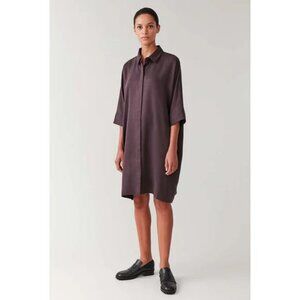 COS Boxy Lagenlook Shirt Dress Plum Purple